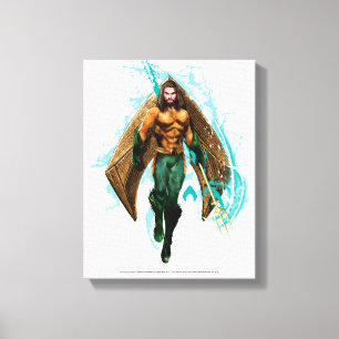 Aquaman Prince Orin With Aquaman Logo Canvas Print