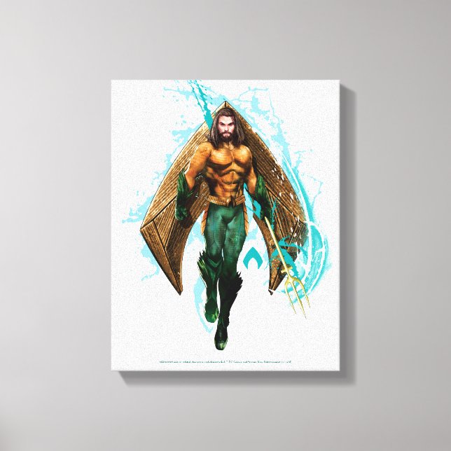Aquaman | Prince Orin With Aquaman Logo Canvas Print (Front)