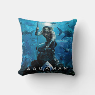 Aquaman   Prince Orin With Aquatic Animals Throw Pillow