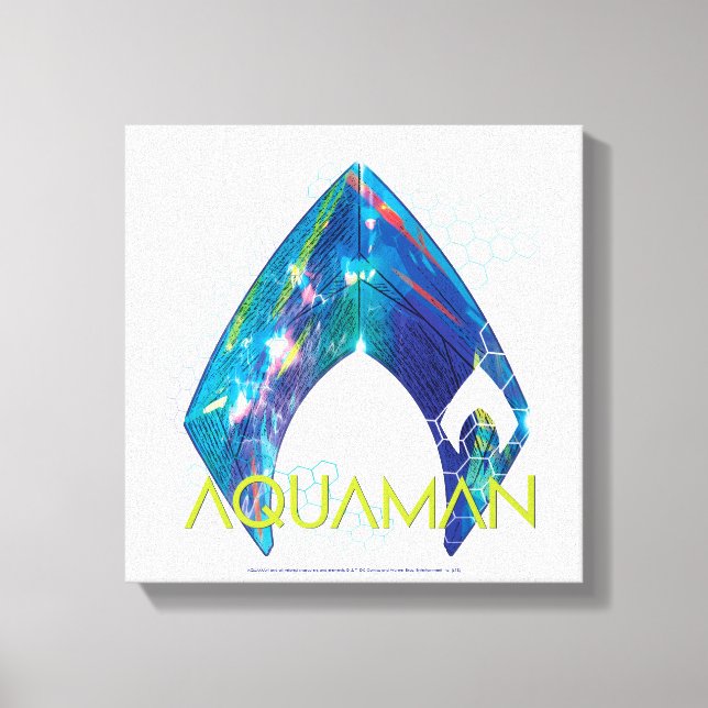 Aquaman | Refracted Aquaman Logo Canvas Print (Front)