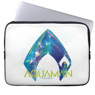 Aquaman   Refracted Aquaman Logo Laptop Sleeve
