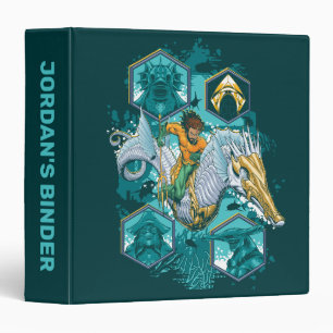 Aquaman Riding Seahorse Across Kingdoms Binder