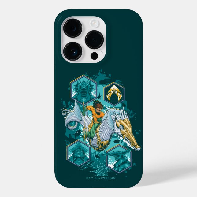 Aquaman Riding Seahorse Across Kingdoms Case-Mate iPhone Case (Back)