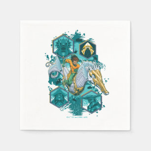 Aquaman Riding Seahorse Across Kingdoms Napkin