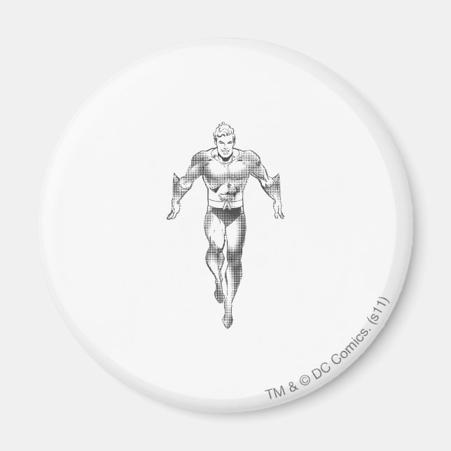 Aquaman Runs BW Magnet (Front)