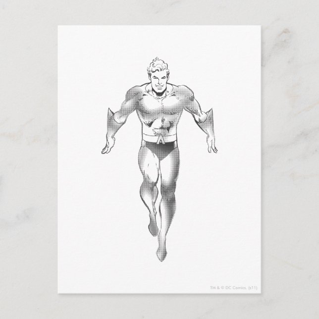 Aquaman Runs BW Postcard (Front)