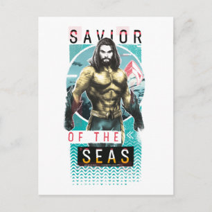 Aquaman   "Saviour Of The Seas" Modernist Graphic Postcard