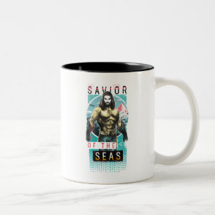 Aquaman   "Saviour Of The Seas" Modernist Graphic Two-Tone Coffee Mug