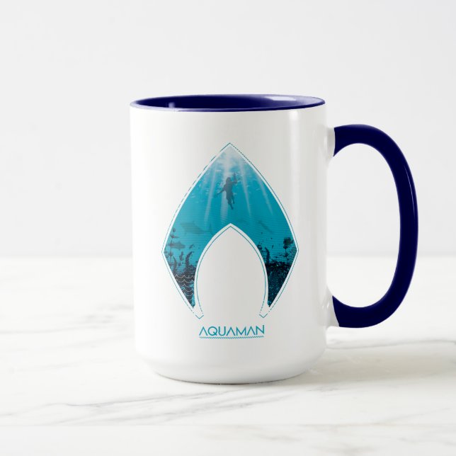 Aquaman | See Through Aquaman Logo Ocean Graphic Mug (Right)