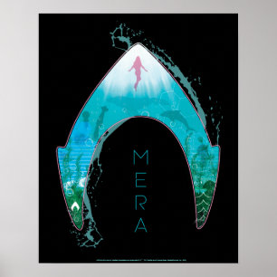Aquaman   See Through Mera Symbol Ocean Graphic Poster