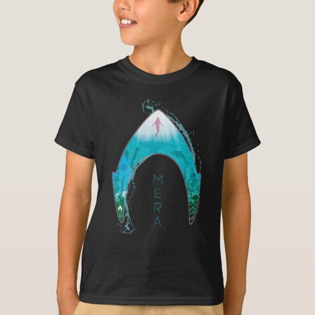 Aquaman | See Through Mera Symbol Ocean Graphic T-Shirt (Front)