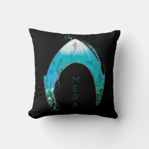 Aquaman   See Through Mera Symbol Ocean Graphic Throw Pillow