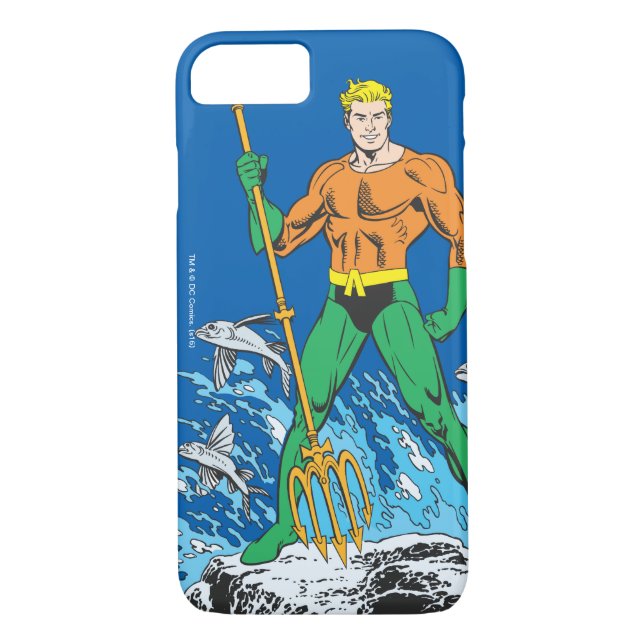 Aquaman Stands with Pitchfork Case-Mate iPhone Case (Back)