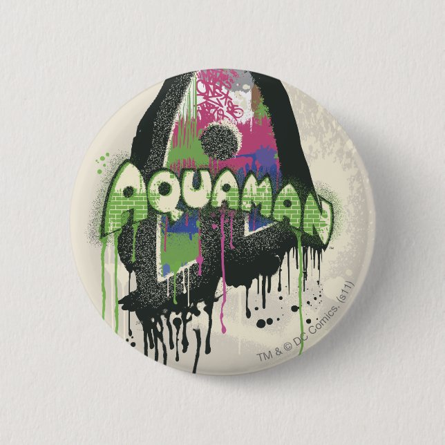 Aquaman - Twisted Innocence Letter 2 Inch Round Button (Front)