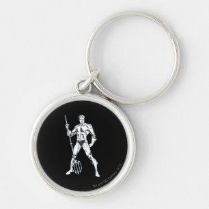 Aquaman with Pitchfork BW Keychain