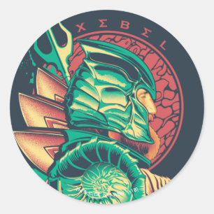 Aquaman   Xebel King Nereus Graphic Classic Round Sticker
