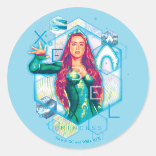Aquaman Xebel Princess Mera Hexagonal Graphic Classic Round Sticker