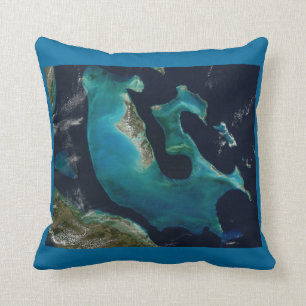Aquamarine Abstract Bahamas Throw Pillow