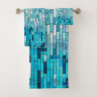 Aquamarine Abstract Mosaic Art