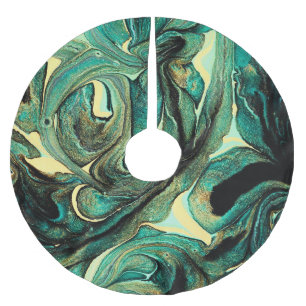 Aquamarine acrylic paints: abstract background. brushed polyester tree skirt