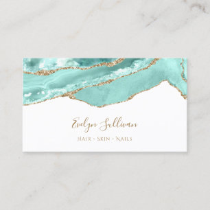 aquamarine agate business card