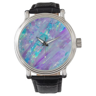 Aquamarine and Amethyst Crystal Watch