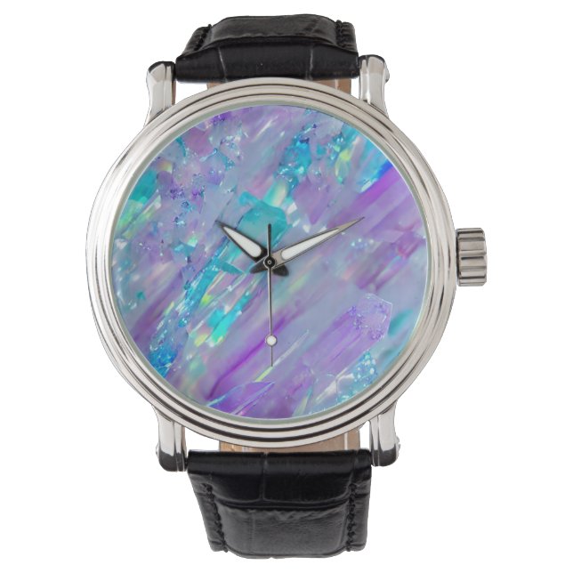 Aquamarine and Amethyst Crystal Watch (Front)