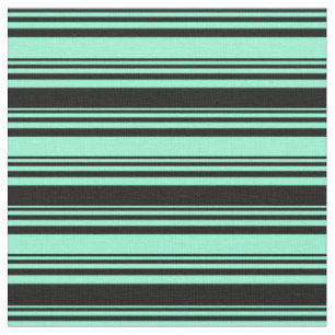 Aquamarine and Black Coloured Pattern of Stripes Fabric