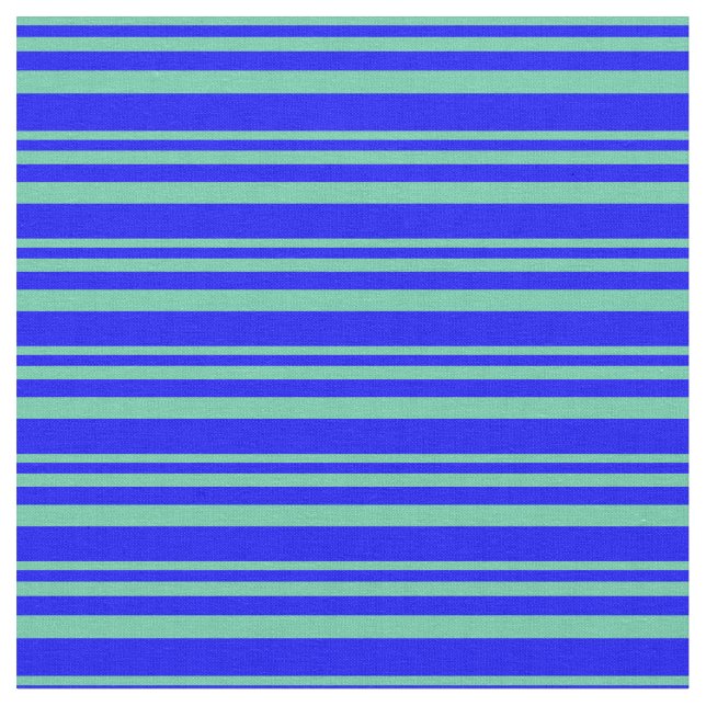 Aquamarine and Blue Coloured Pattern Fabric (Close Up)
