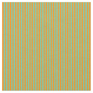 Aquamarine and Dark Orange Coloured Lines Fabric