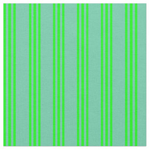 Aquamarine and Lime Striped Pattern Fabric