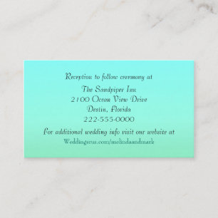Aquamarine and Mint Green Wedding Enclosure Card