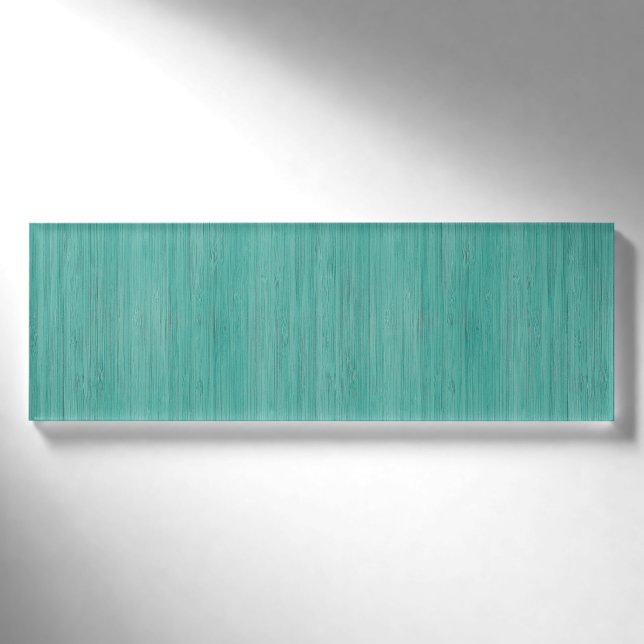 Aquamarine Bamboo Wood Grain Look Name Tag (Front)
