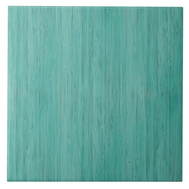 Aquamarine Bamboo Wood Grain Look Tile (Front)