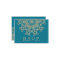 AQUAMARINE BLUE AND GOLD INDIAN RESPONSE RSVP CARD
