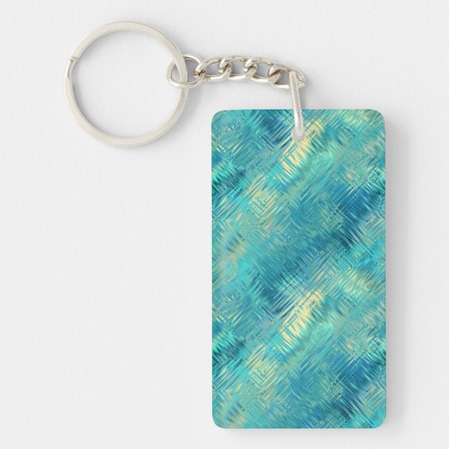 Aquamarine Blue Crystal Gel Texture Keychain (Front)