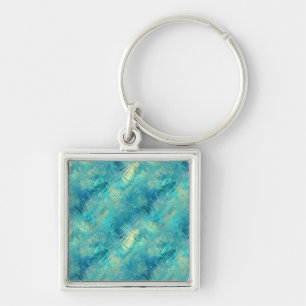 Aquamarine Blue Crystal Gel Texture Keychain