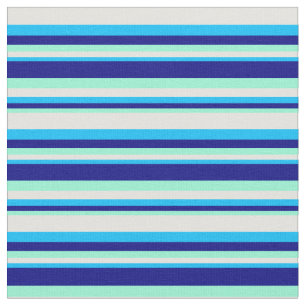 Aquamarine, Blue, Deep Sky Blue, and Light Cyan Fabric