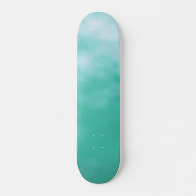 Aquamarine Blue Green Seafoam Customizable Deck Skateboard (Front)