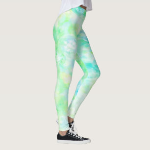 Aquamarine Blue Green Sparkle Leggings