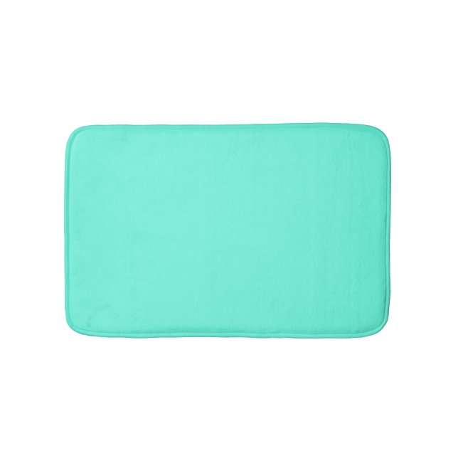 Aquamarine Blue Green Turquoise Solid Colour Bath Mat (Front)