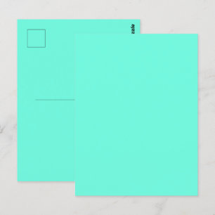 Aquamarine Blue Green Turquoise Solid Colour Postcard