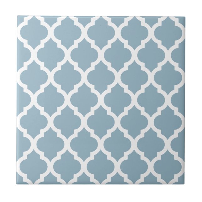 Aquamarine Blue Moroccan Tile Trellis (Front)