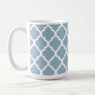 Aquamarine Blue Moroccan Tile Trellis Coffee Mug