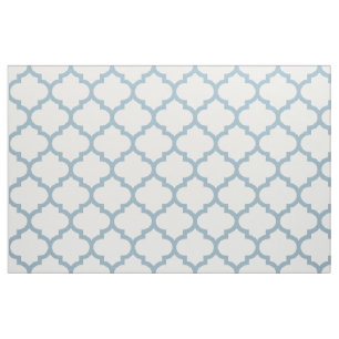 Aquamarine Blue Moroccan Trellis Pattern Fabric