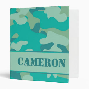 Aquamarine Camo (Camouflage)   Personalized Binder