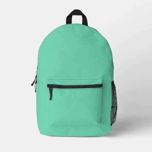 Aquamarine Colour Printed Backpack (Front)