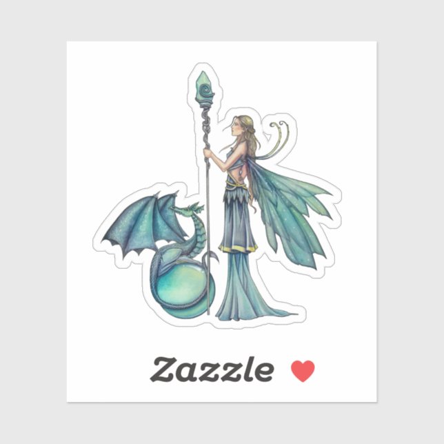 Aquamarine Dragon Fairy Fantasy Art Molly Harrison (Sheet)