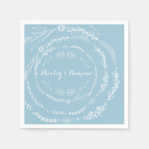 Aquamarine Floral Garland Napkin
