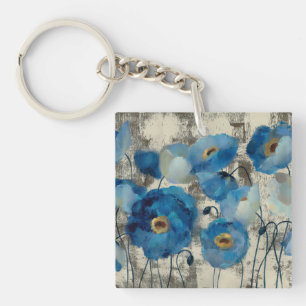 Aquamarine Floral Keychain